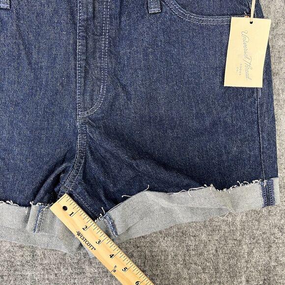 Universal Thread Cut Off Shorts Women's 6 Dark Blue Midi Cotton Pockets Stretch‎ - Picture 9 of 13